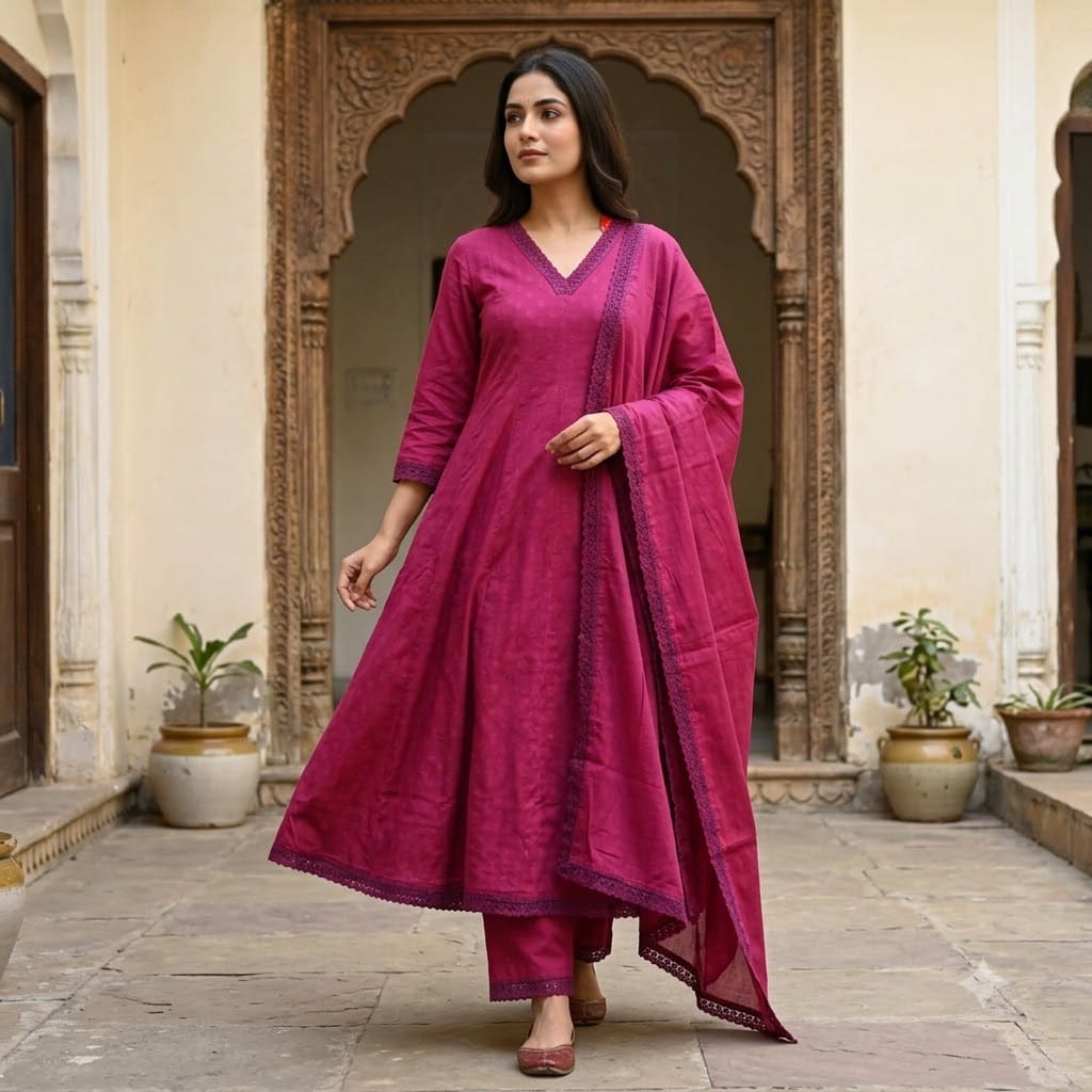 Pink Cotton Salwar | 11491