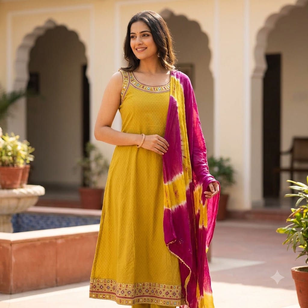 Yellow Cotton Salwar | 11477