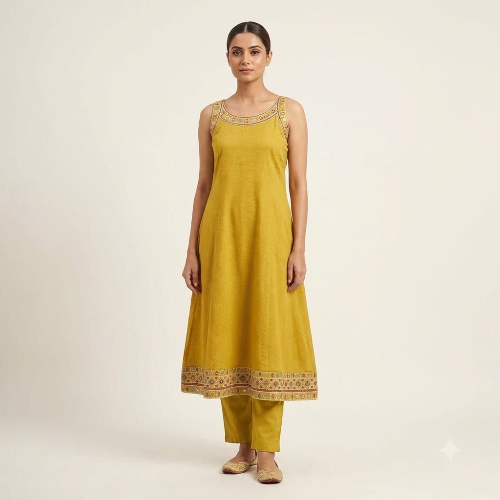 Yellow Cotton Salwar | 11477