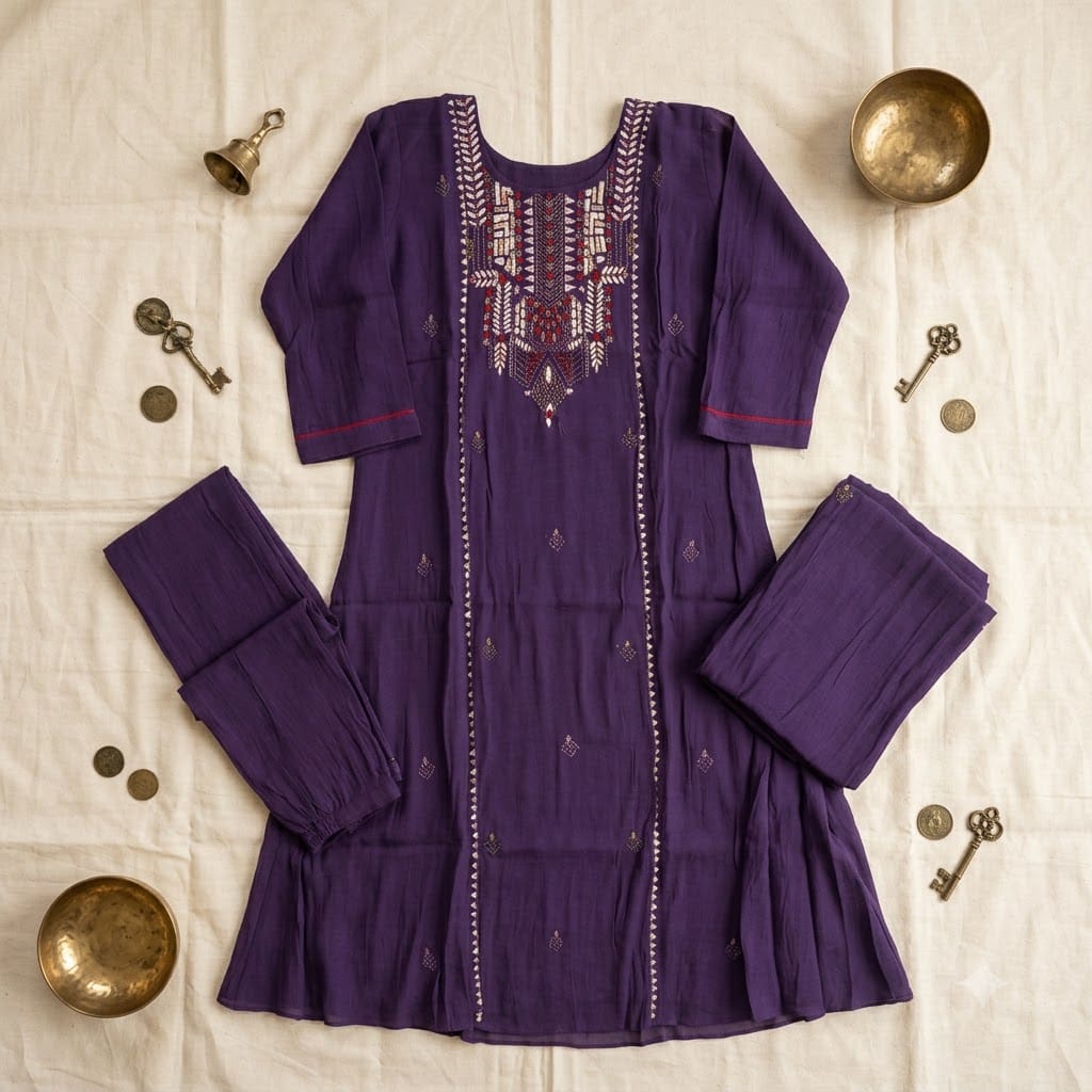 Purple Chanderi Silk Salwar | 11481