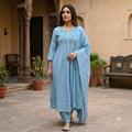 Blue Chanderi Silk Salwar | 11492