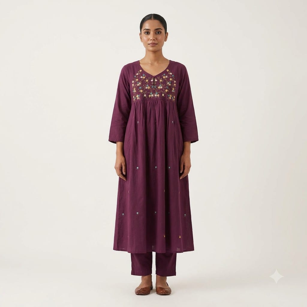 Purple Cotton Co-ord Set | 11493