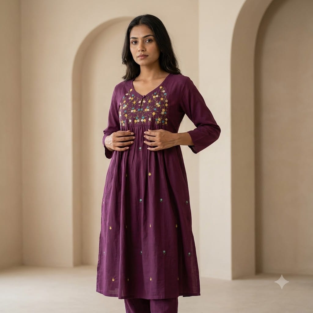 Purple Cotton Co-ord Set | 11493