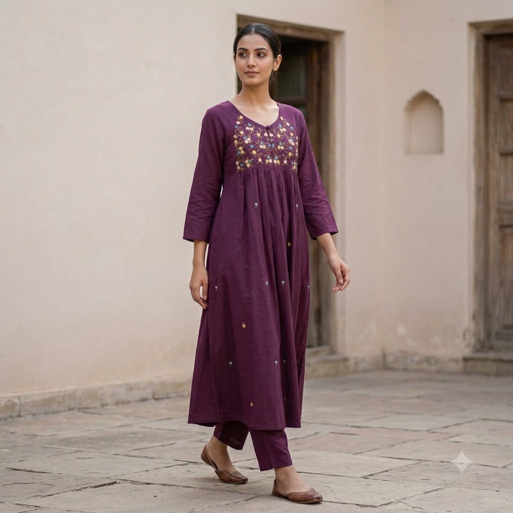 Purple Cotton Co-ord Set | 11493