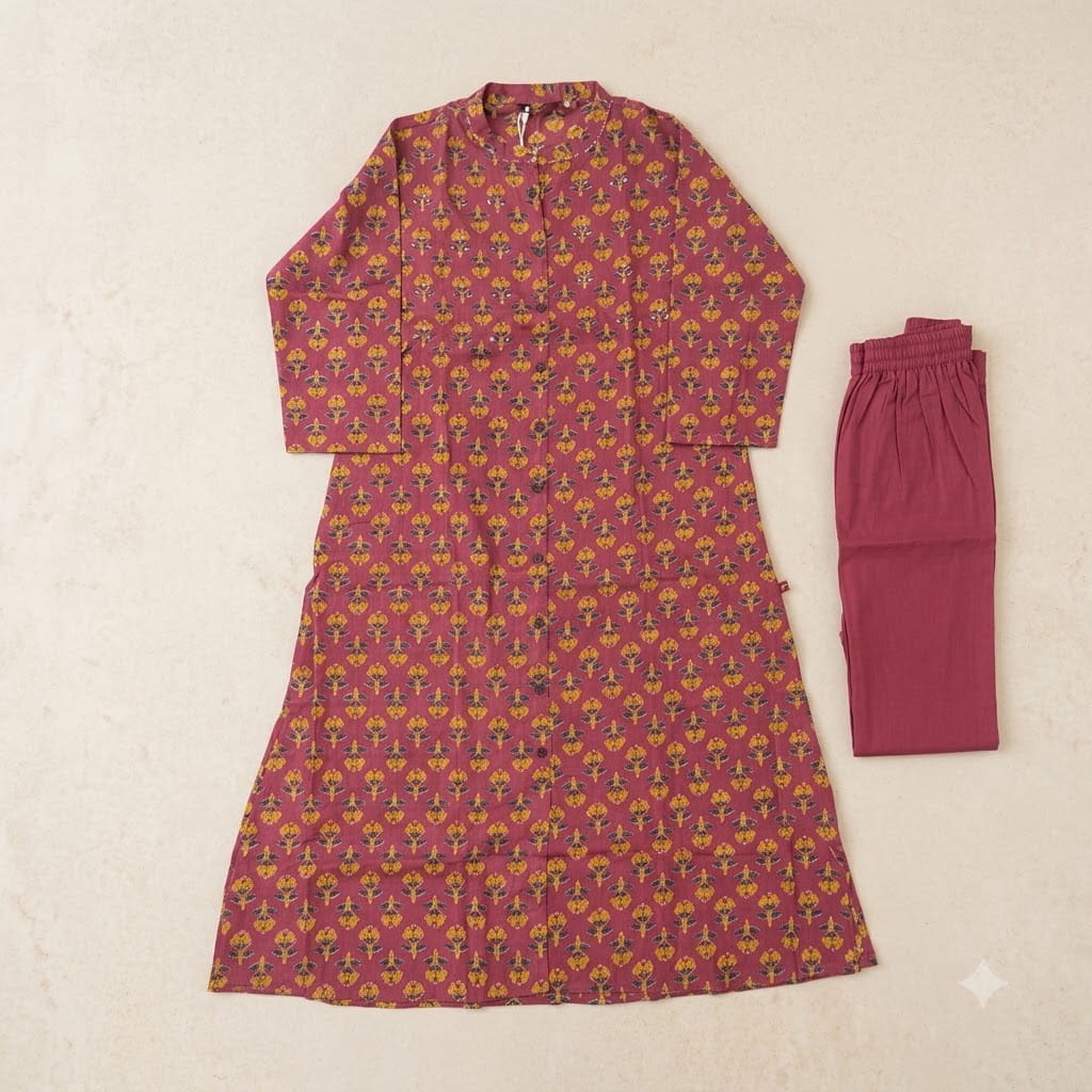 Berry Pink Cotton Co-ord Set | 11495