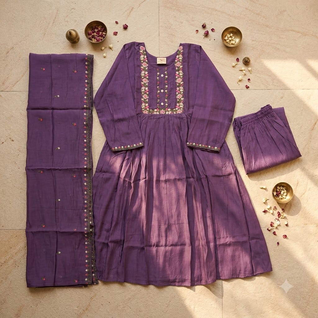 Purple Chanderi Silk Salwar | 11518
