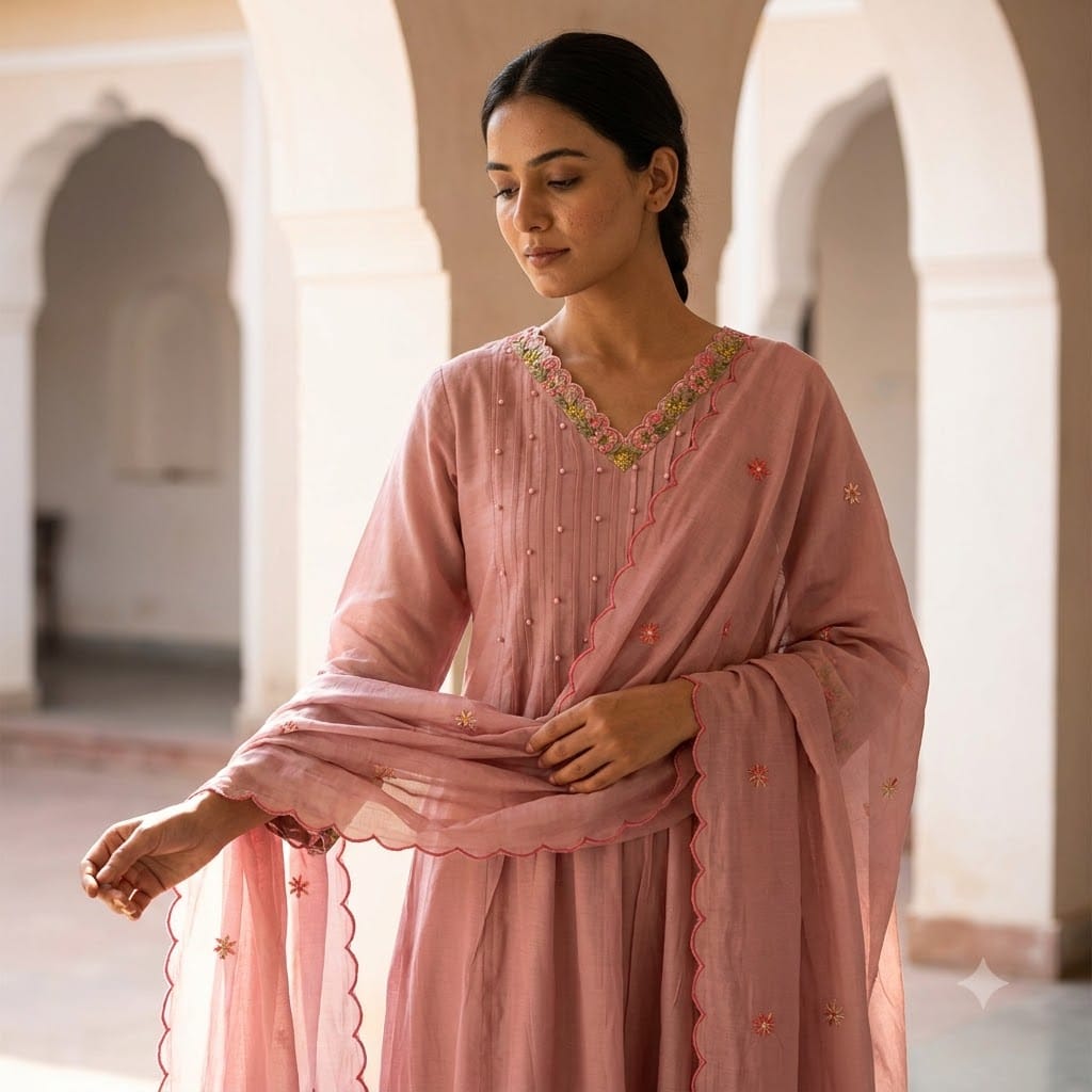 Peach Chanderi Silk Salwar | 11520