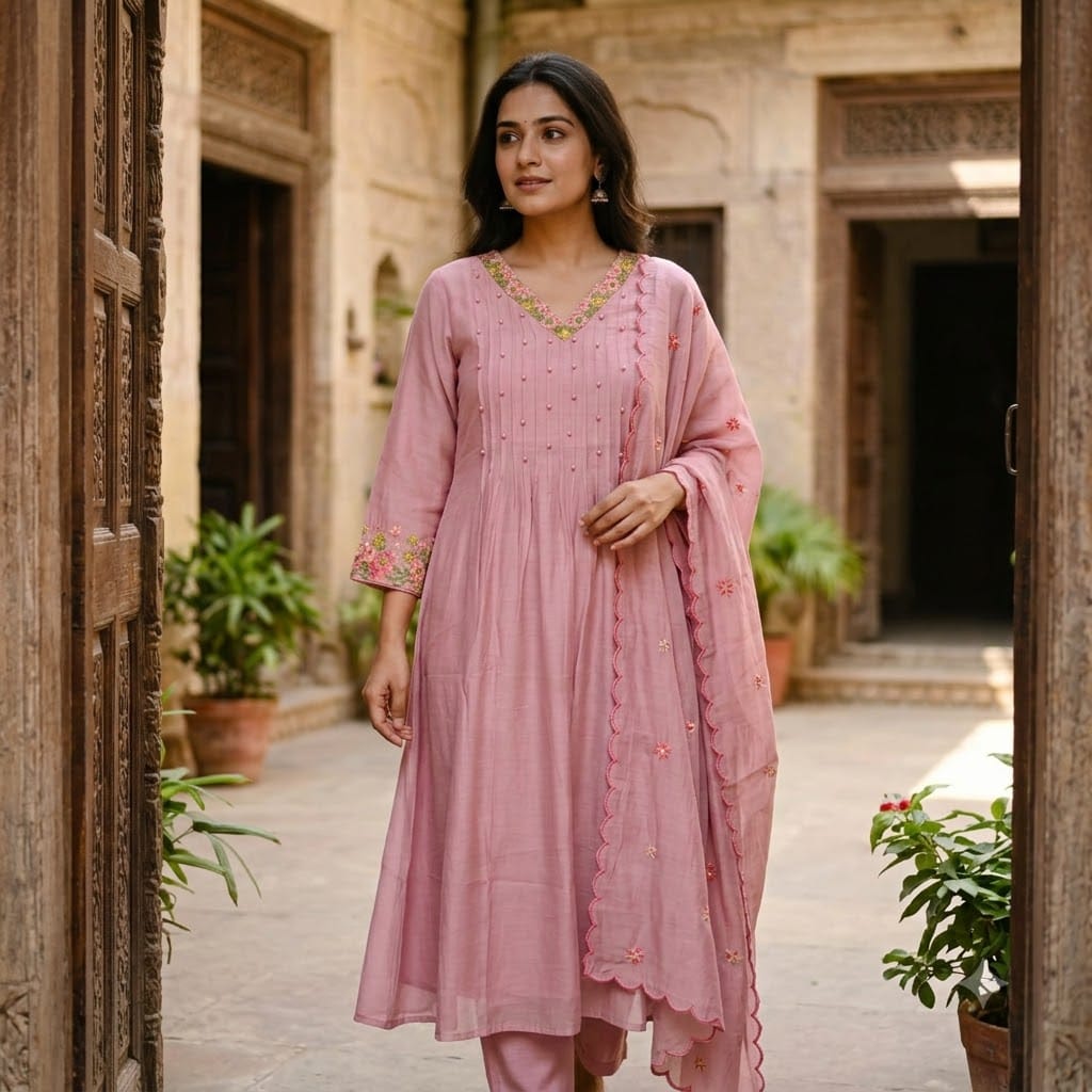 Peach Chanderi Silk Salwar | 11520