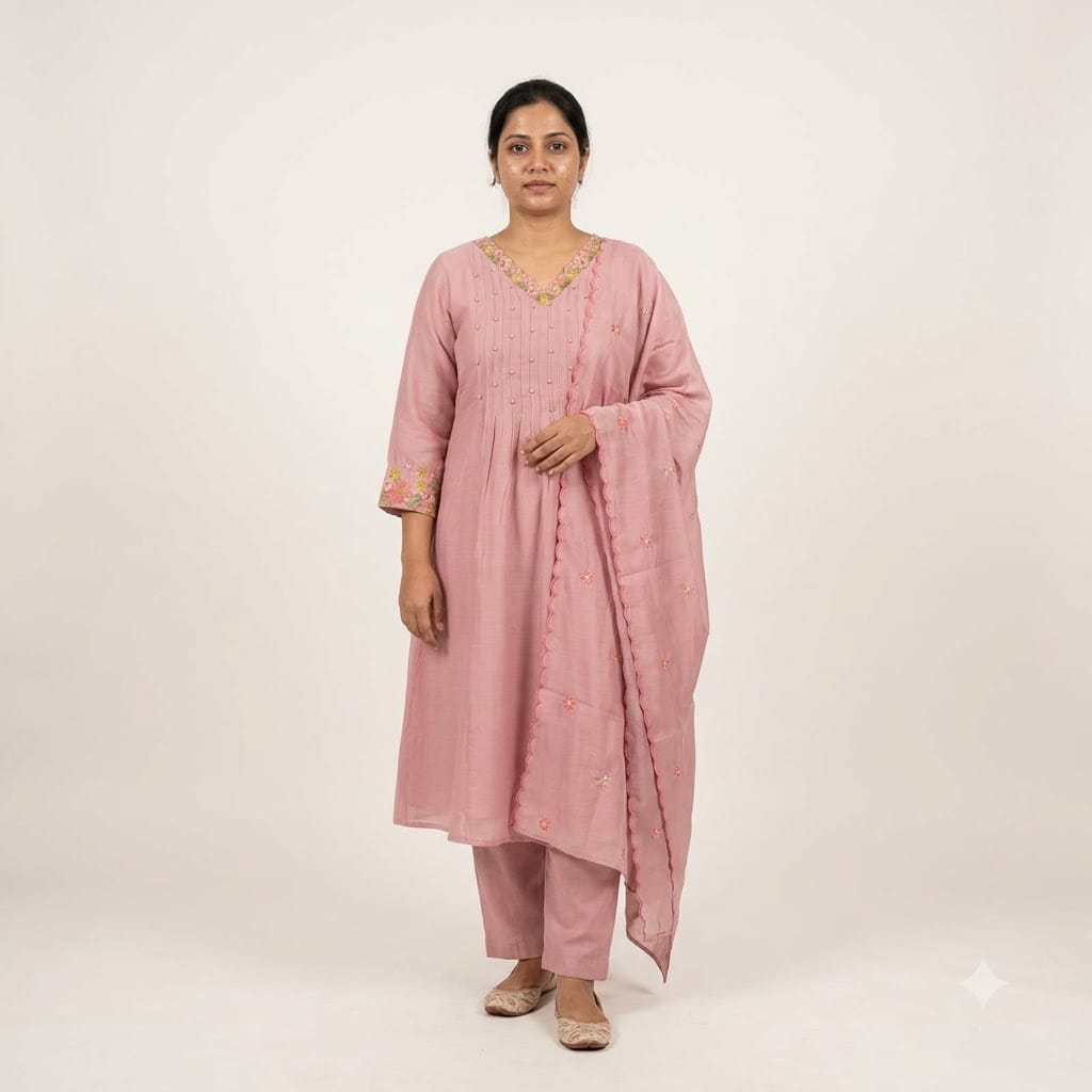 Peach Chanderi Silk Salwar | 11520