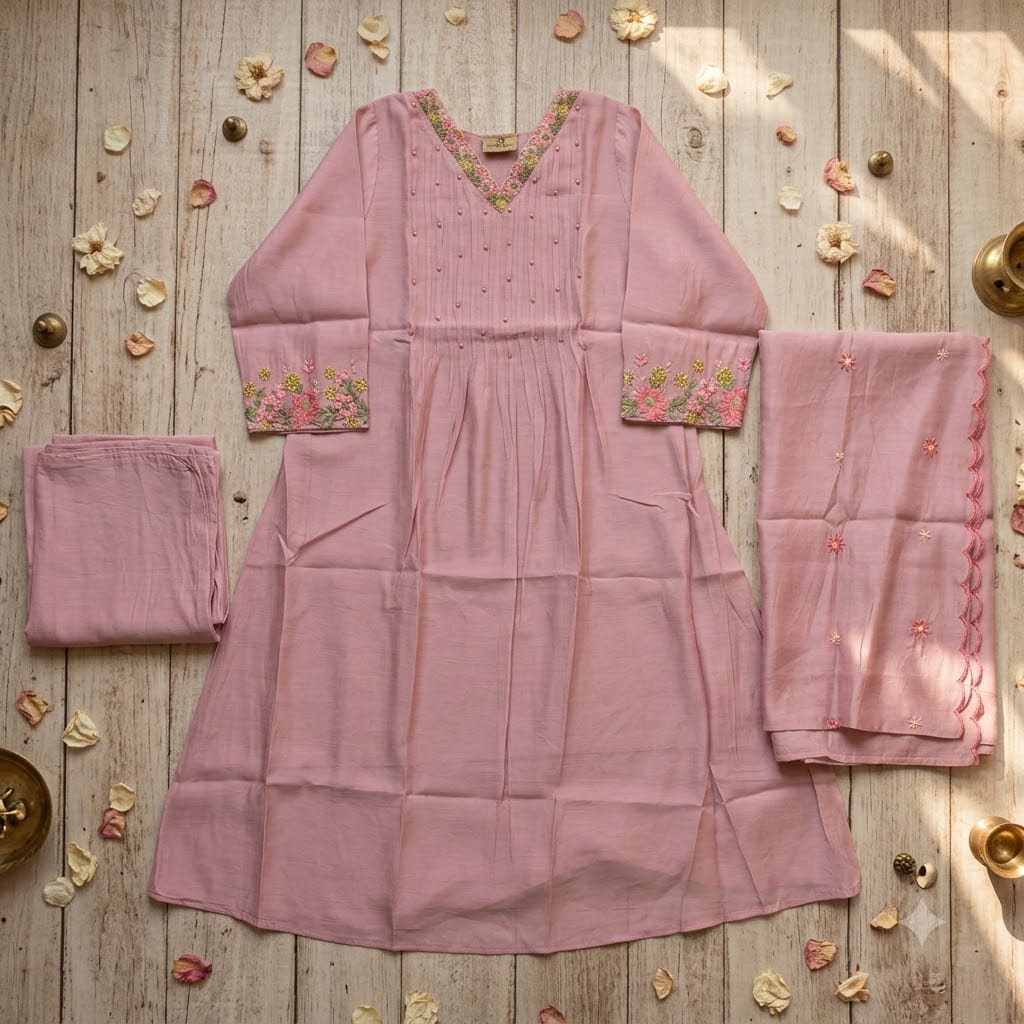 Peach Chanderi Silk Salwar | 11520