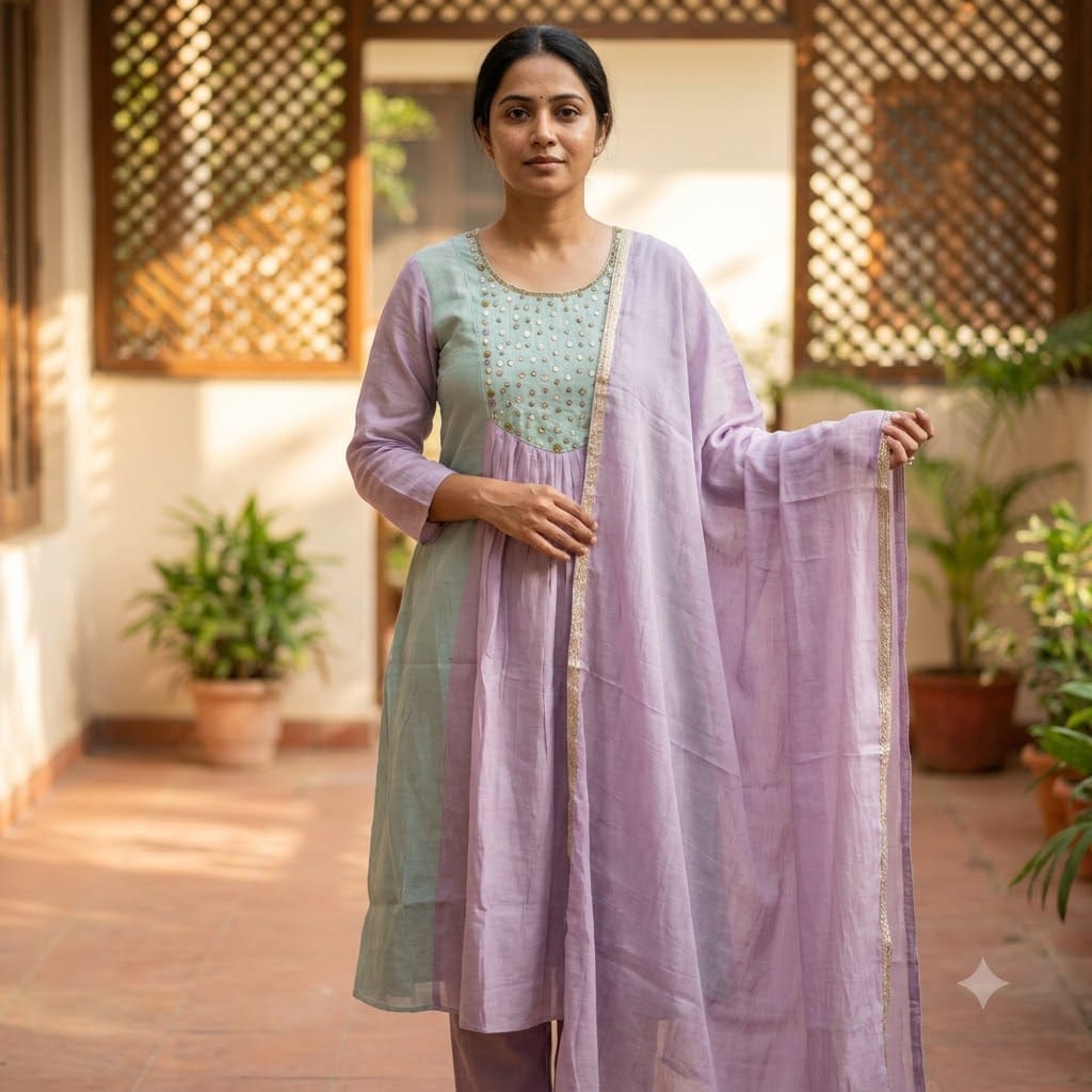 Lavender Chanderi Silk Salwar | 11522