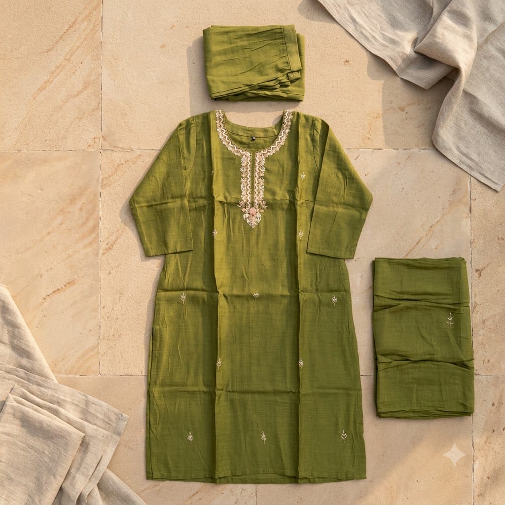 Green Chanderi Silk Salwar | 11504