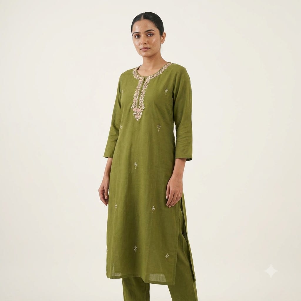 Green Chanderi Silk Salwar | 11504