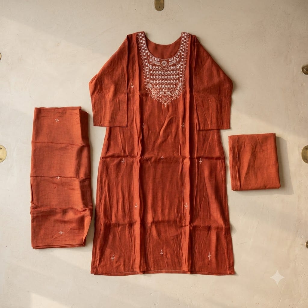 Orange Chanderi Silk Salwar | 11508