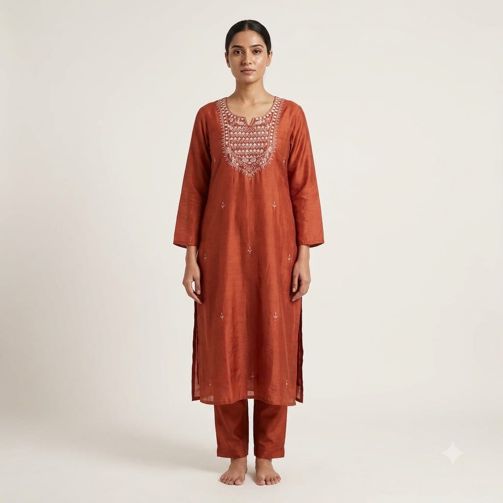 Orange Chanderi Silk Salwar | 11508
