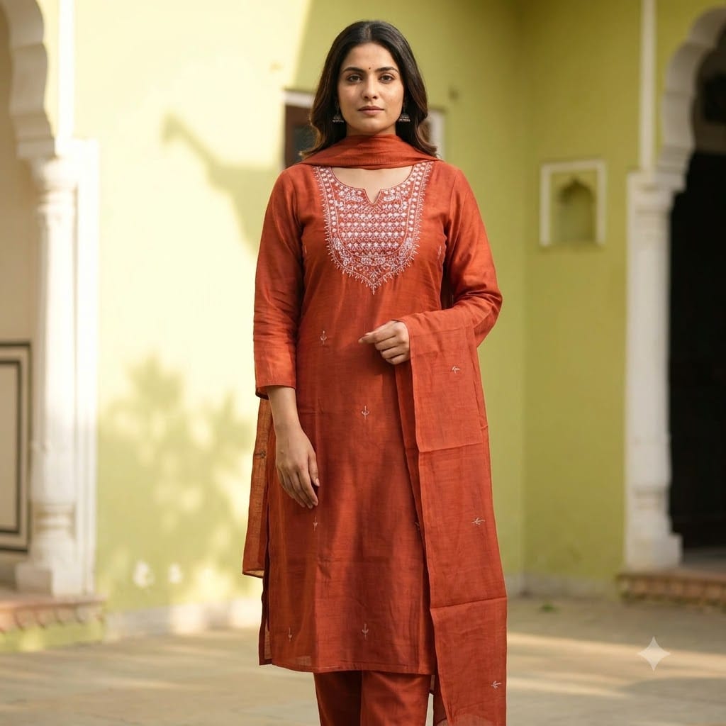 Orange Chanderi Silk Salwar | 11508