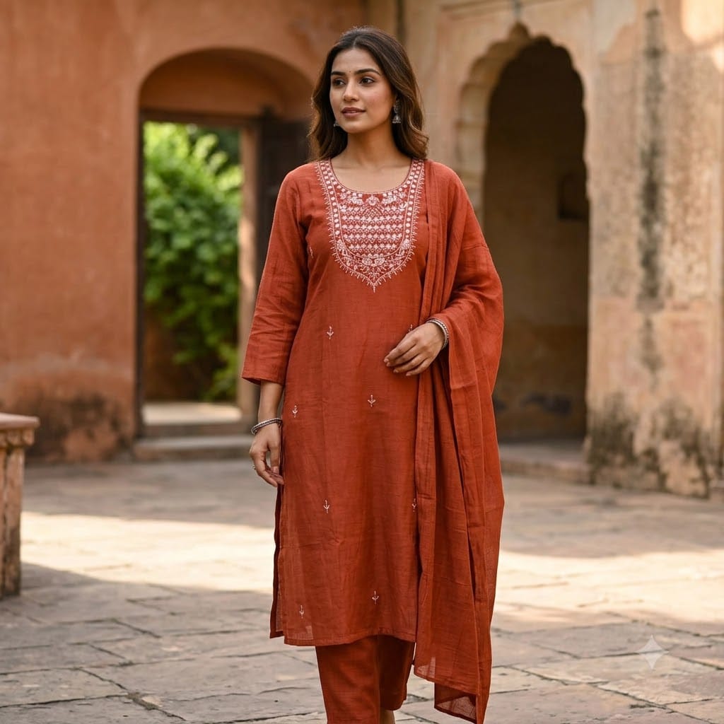 Orange Chanderi Silk Salwar | 11508