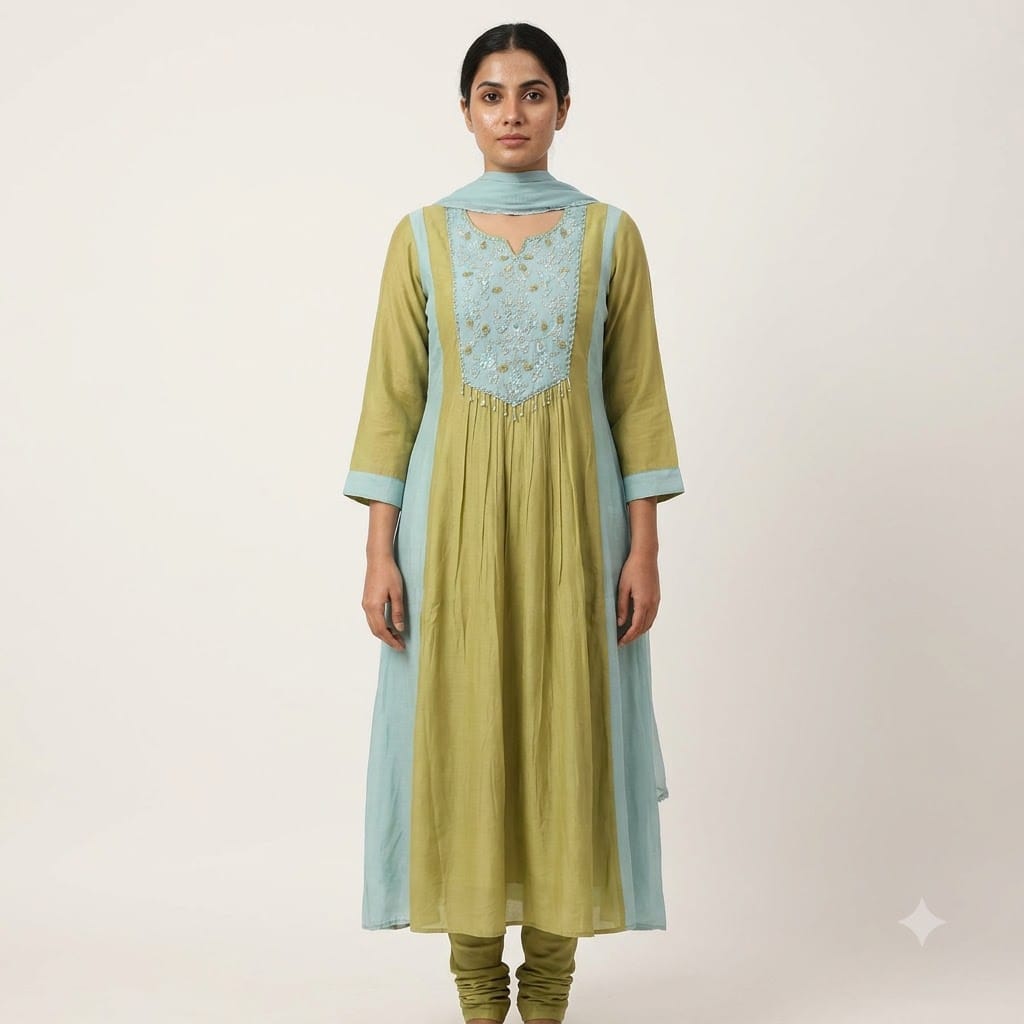 Green Chanderi Silk Salwar | 11510