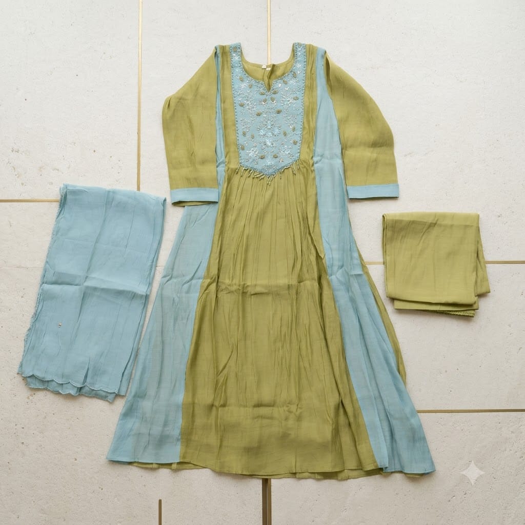 Green Chanderi Silk Salwar | 11510