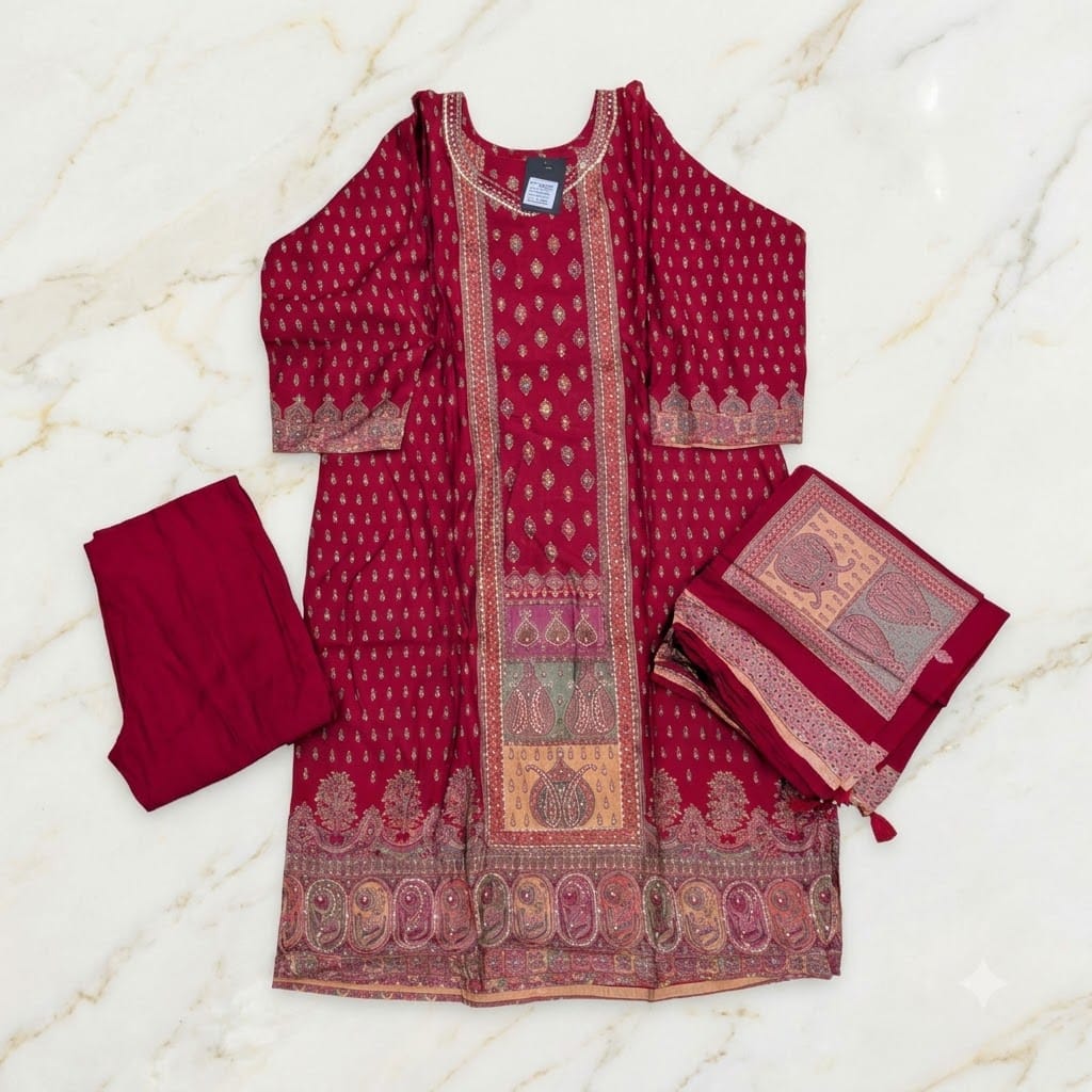 Red Crape Salwar | 11512