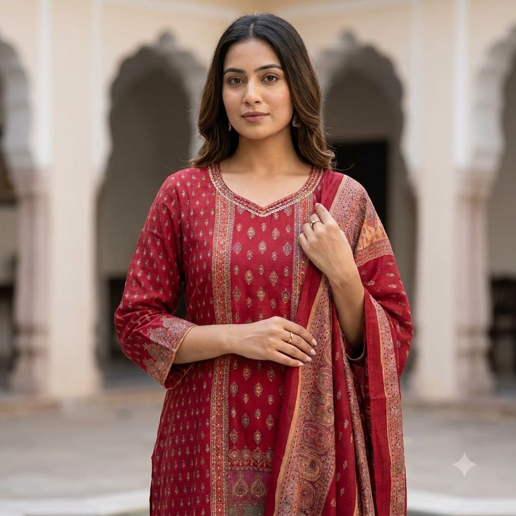 Red Crape Salwar | 11512