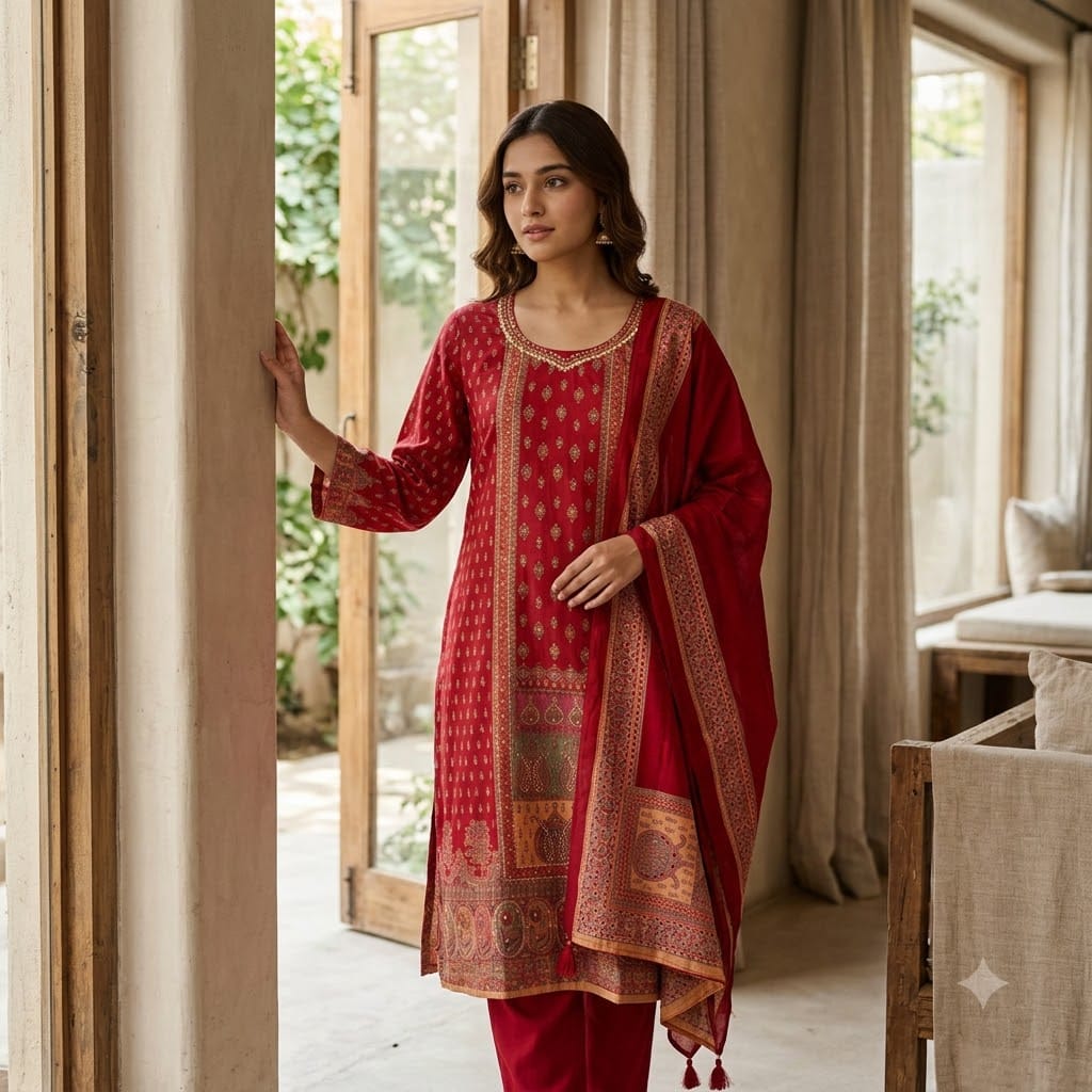 Red Crape Salwar | 11512