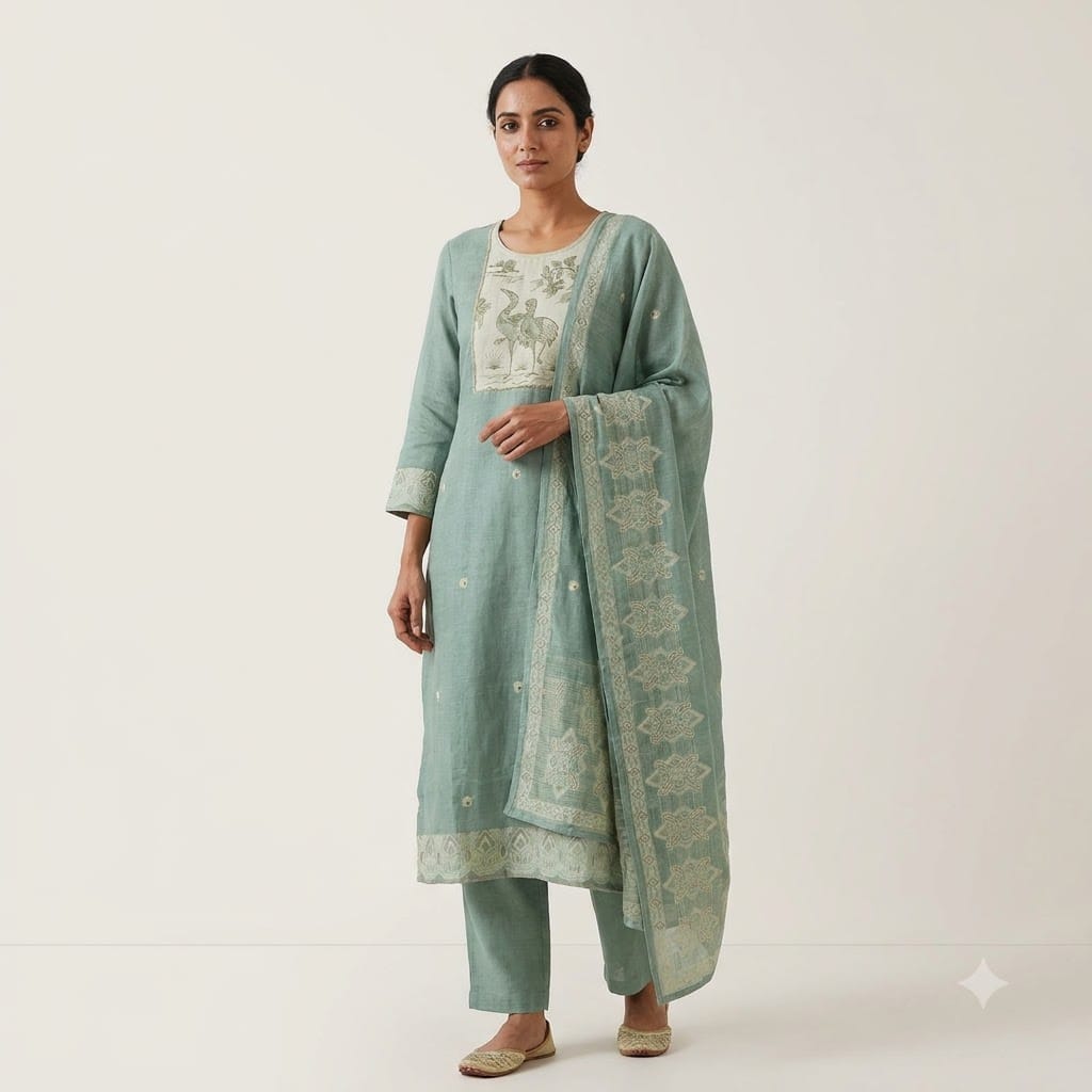 Blue Cotton Silk Salwar | 11513