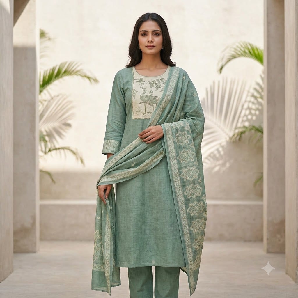 Blue Cotton Silk Salwar | 11513