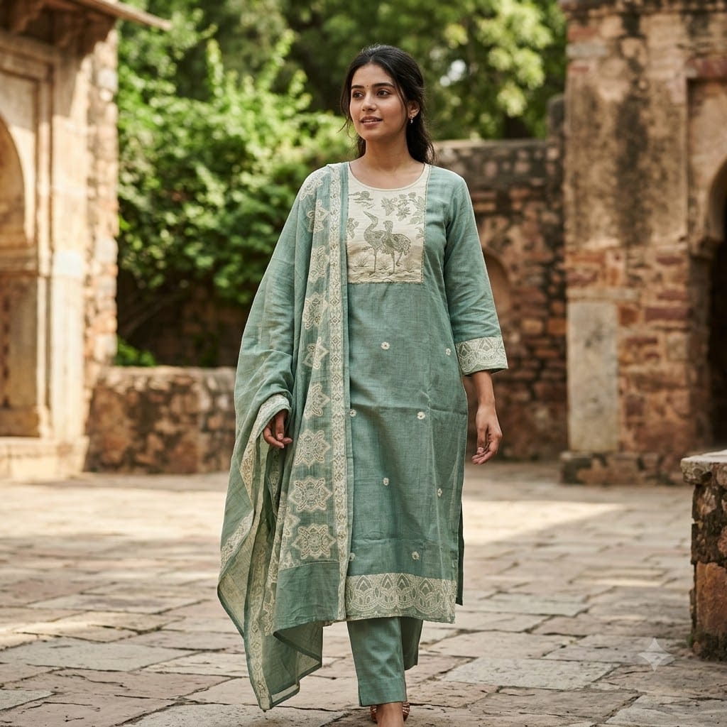 Blue Cotton Silk Salwar | 11513