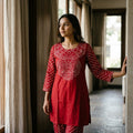 Red Gajji Silk Co-ord Set | 11585