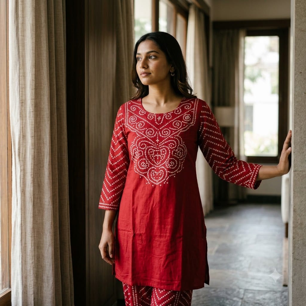 Red Gajji Silk Co-ord Set | 11585