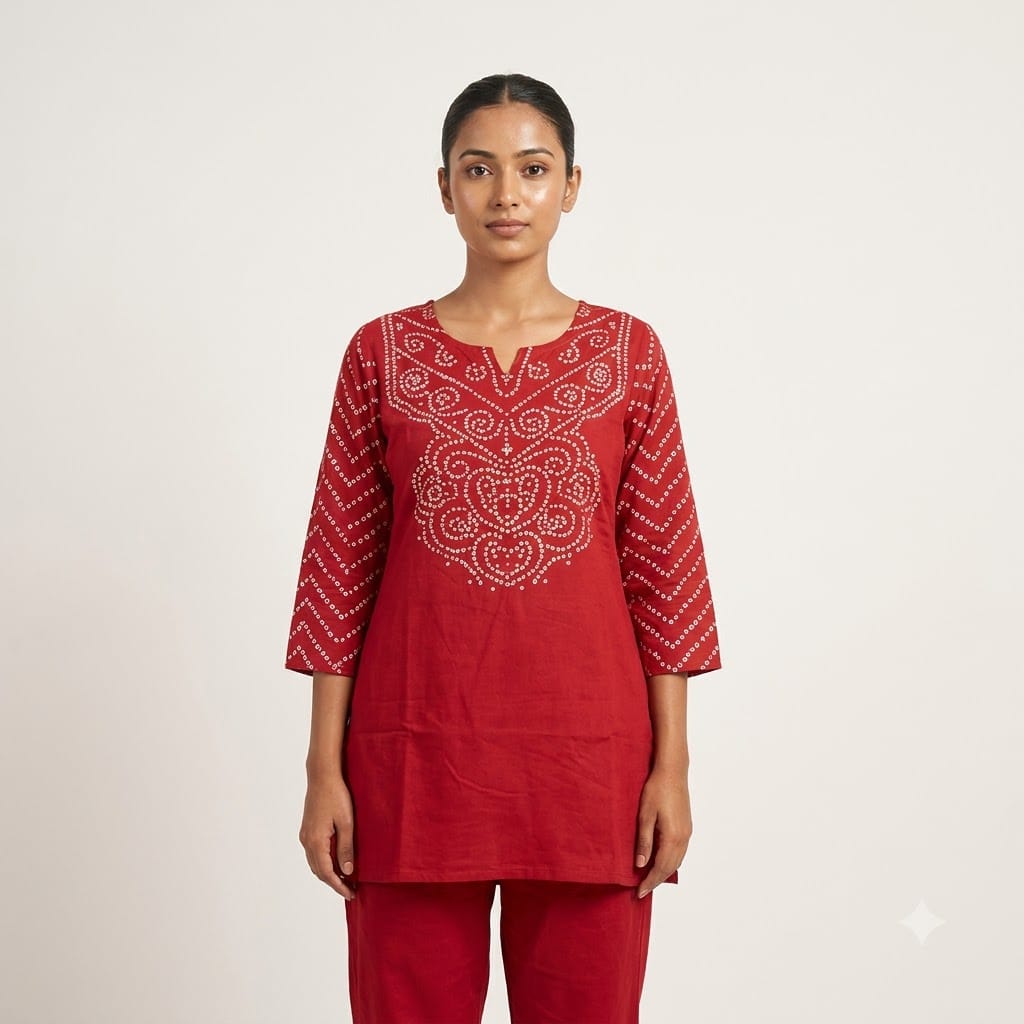 Red Gajji Silk Co-ord Set | 11585