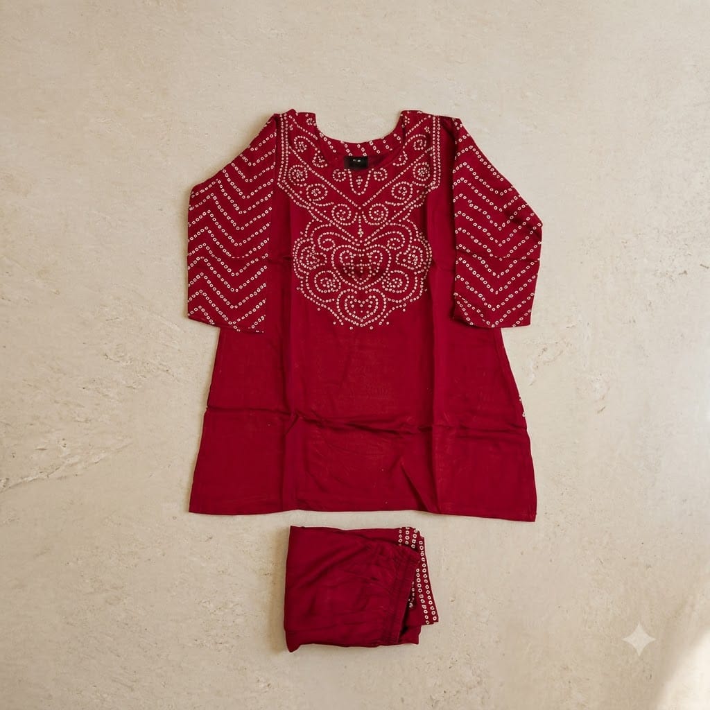 Red Gajji Silk Co-ord Set | 11585