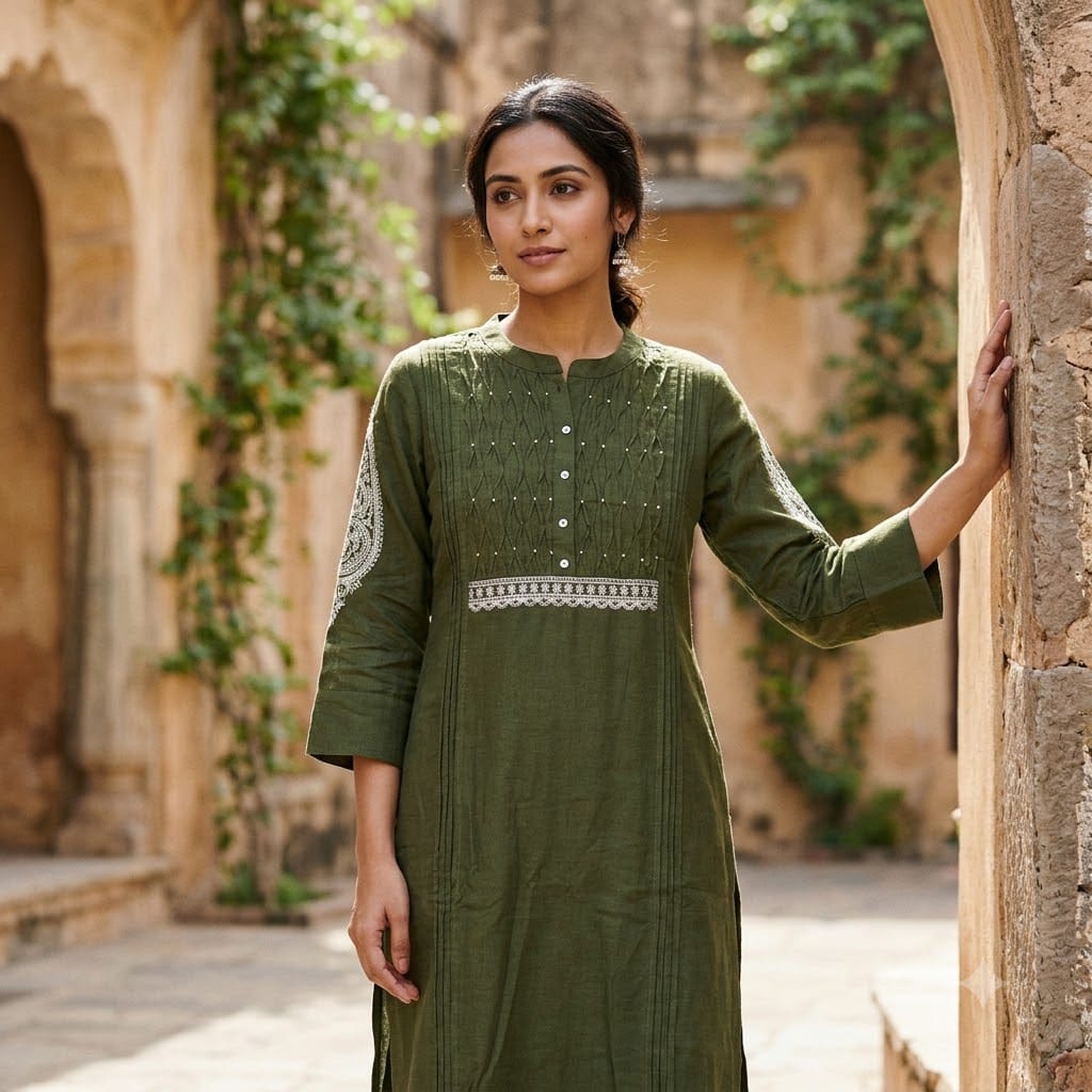 Green Cotton Co-ord Set | 11562