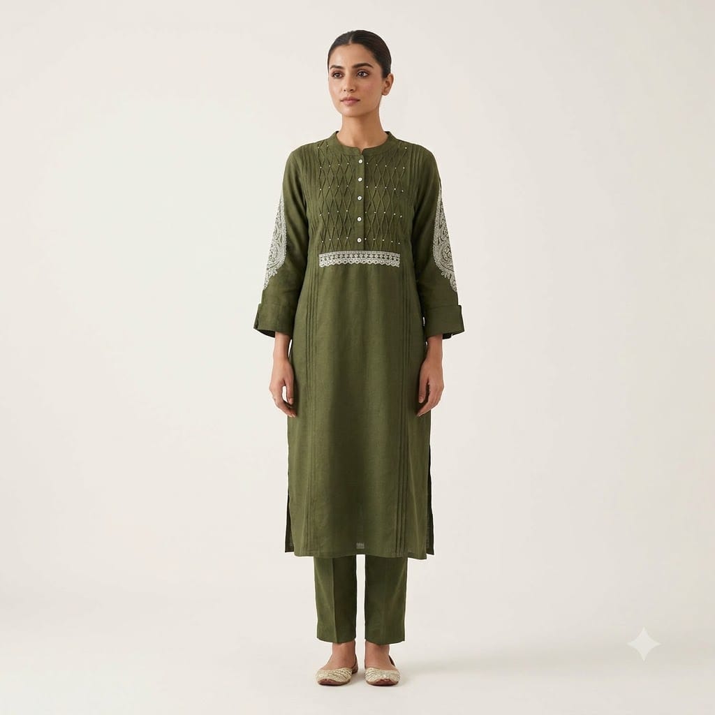 Green Cotton Co-ord Set | 11562