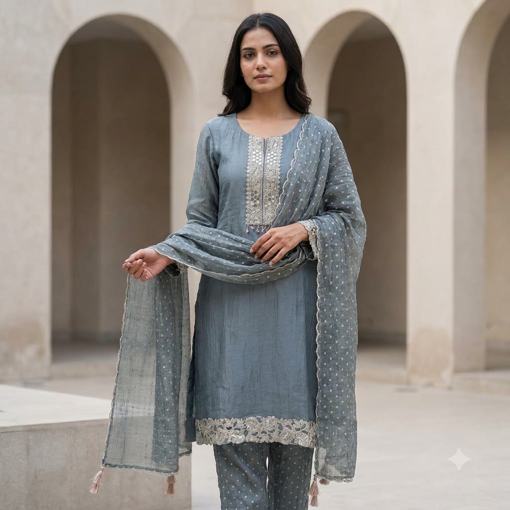 Grey Cotton Silk Salwar | 11595