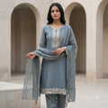 Grey Cotton Silk Salwar | 11595