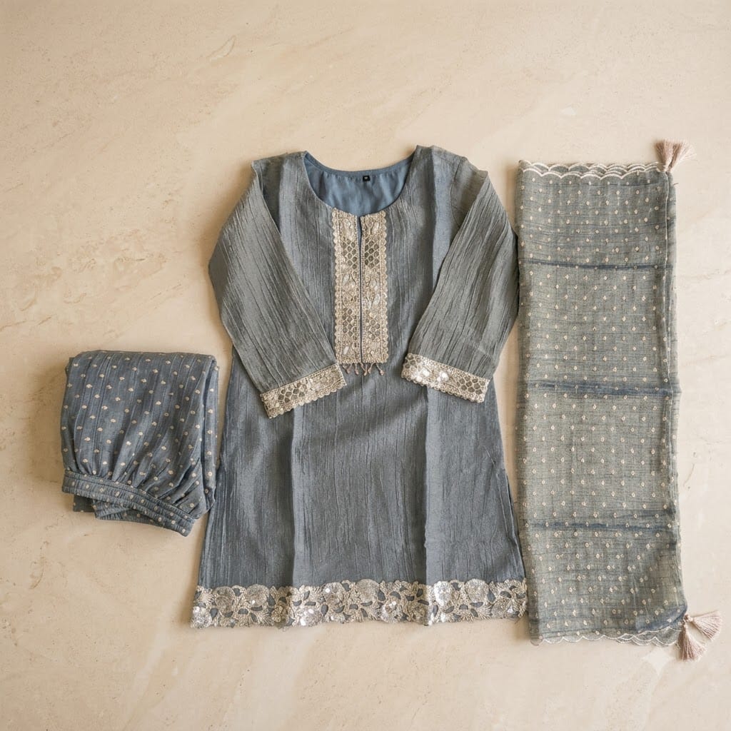 Grey Cotton Silk Salwar | 11595