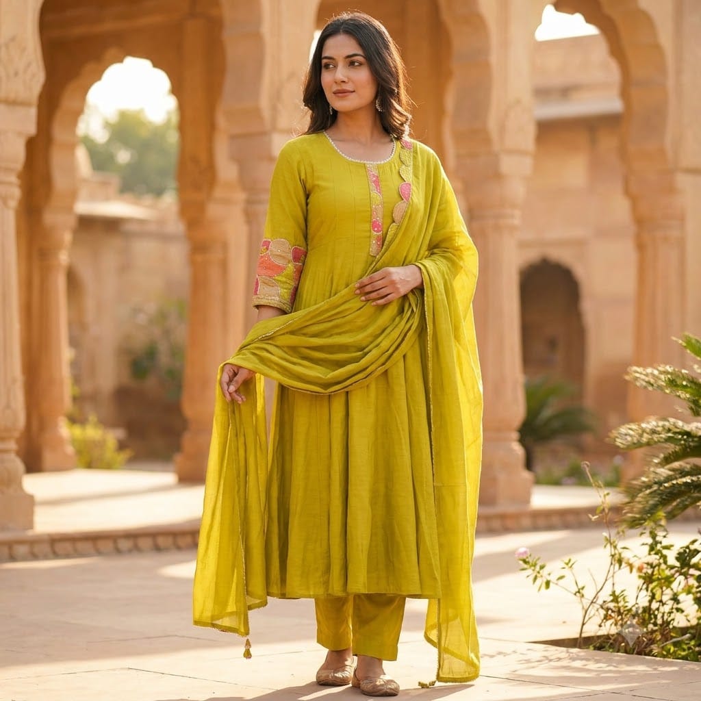 Yellow Chanderi Silk Salwar | 11566