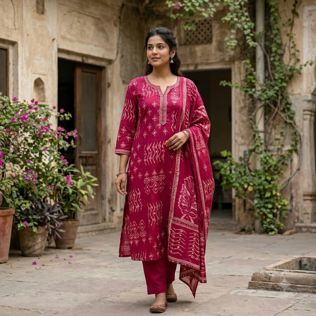 Pink Cotton Silk Salwar | 11587