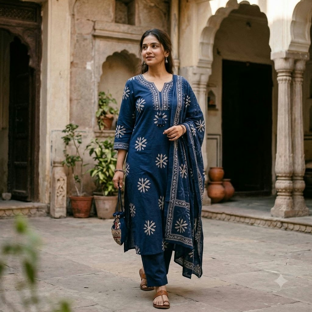 Blue Cotton Salwar | 11563