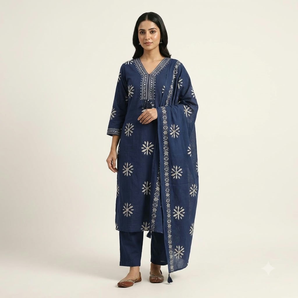 Blue Cotton Salwar | 11563