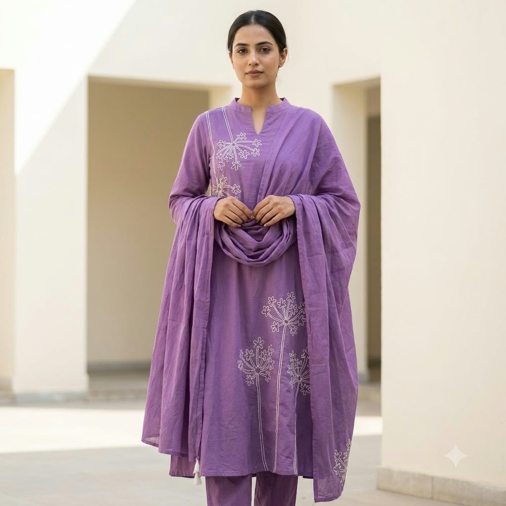 Lavender Cotton Salwar | 11565
