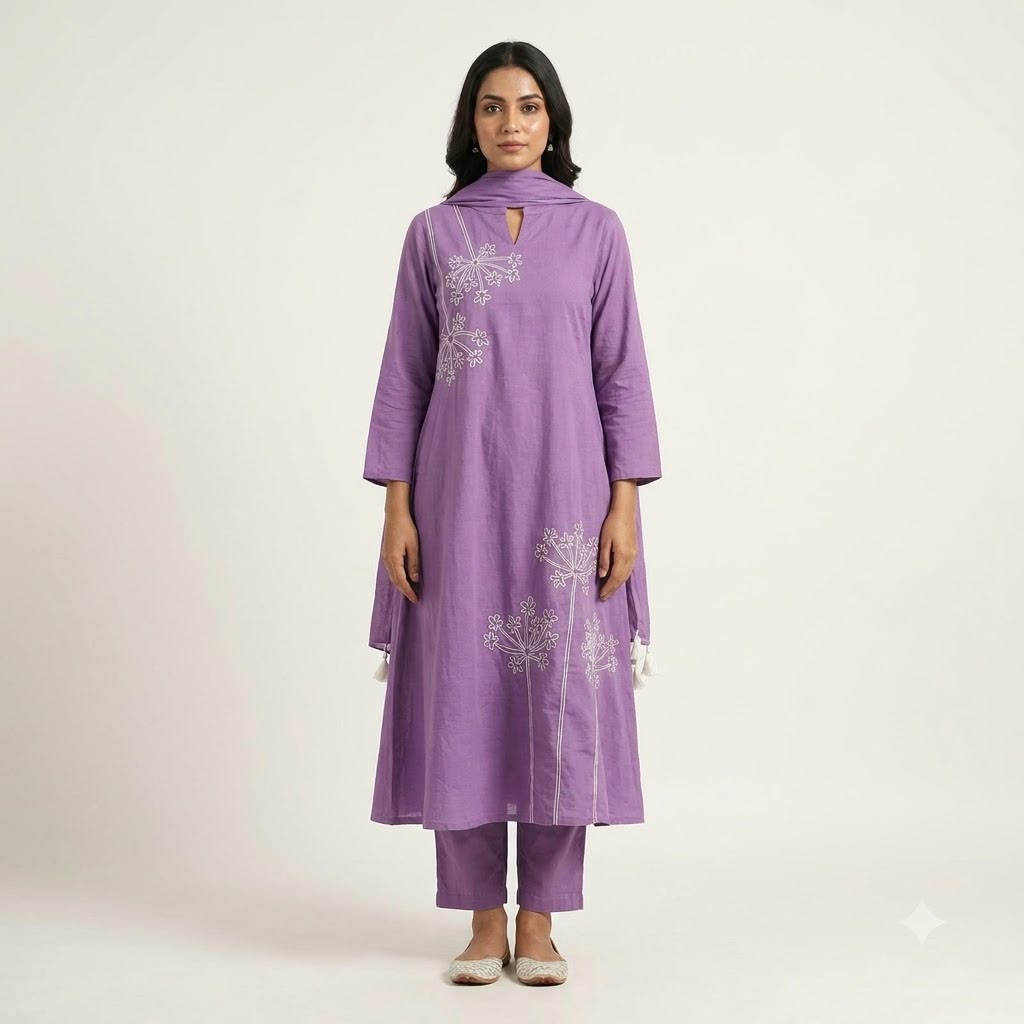 Lavender Cotton Salwar | 11565