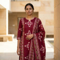 Red Cotton Silk Salwar | 11568