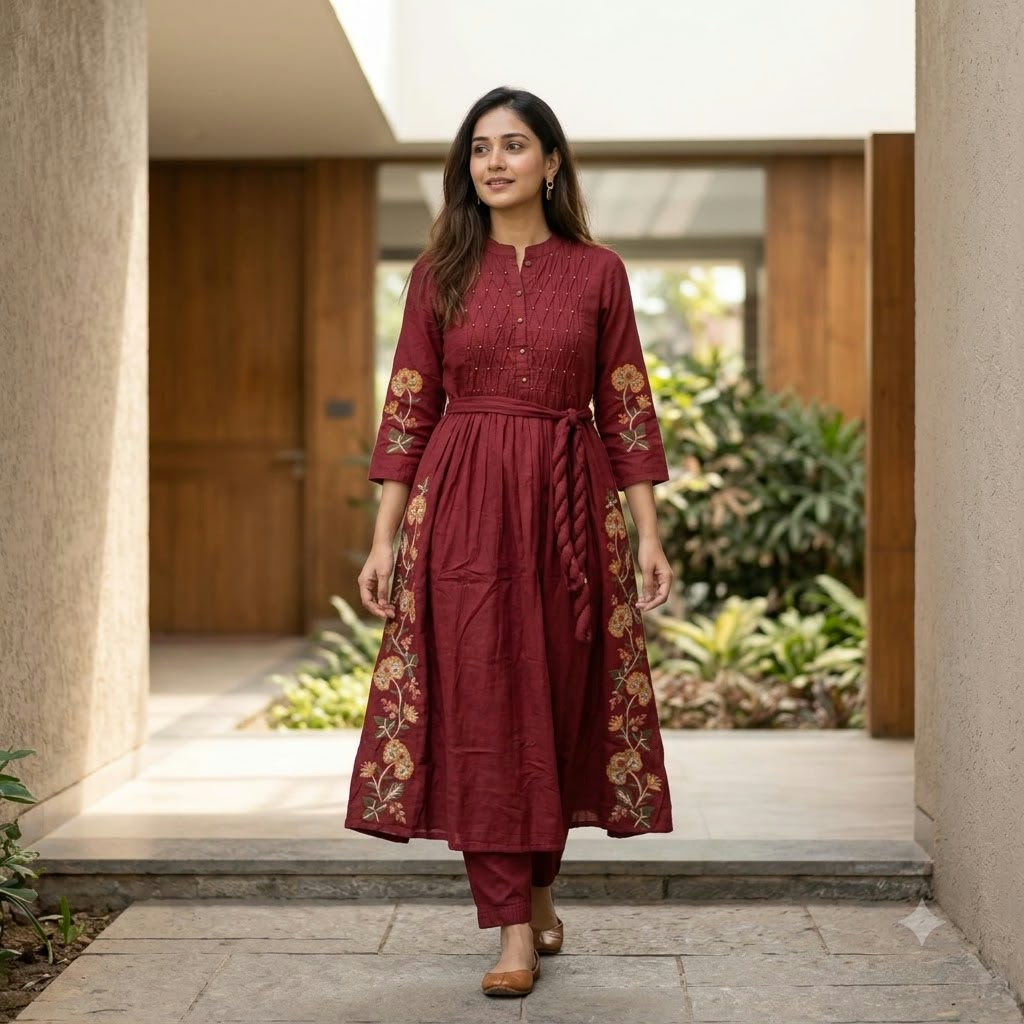 Rust Orange Cotton Salwar | 11553