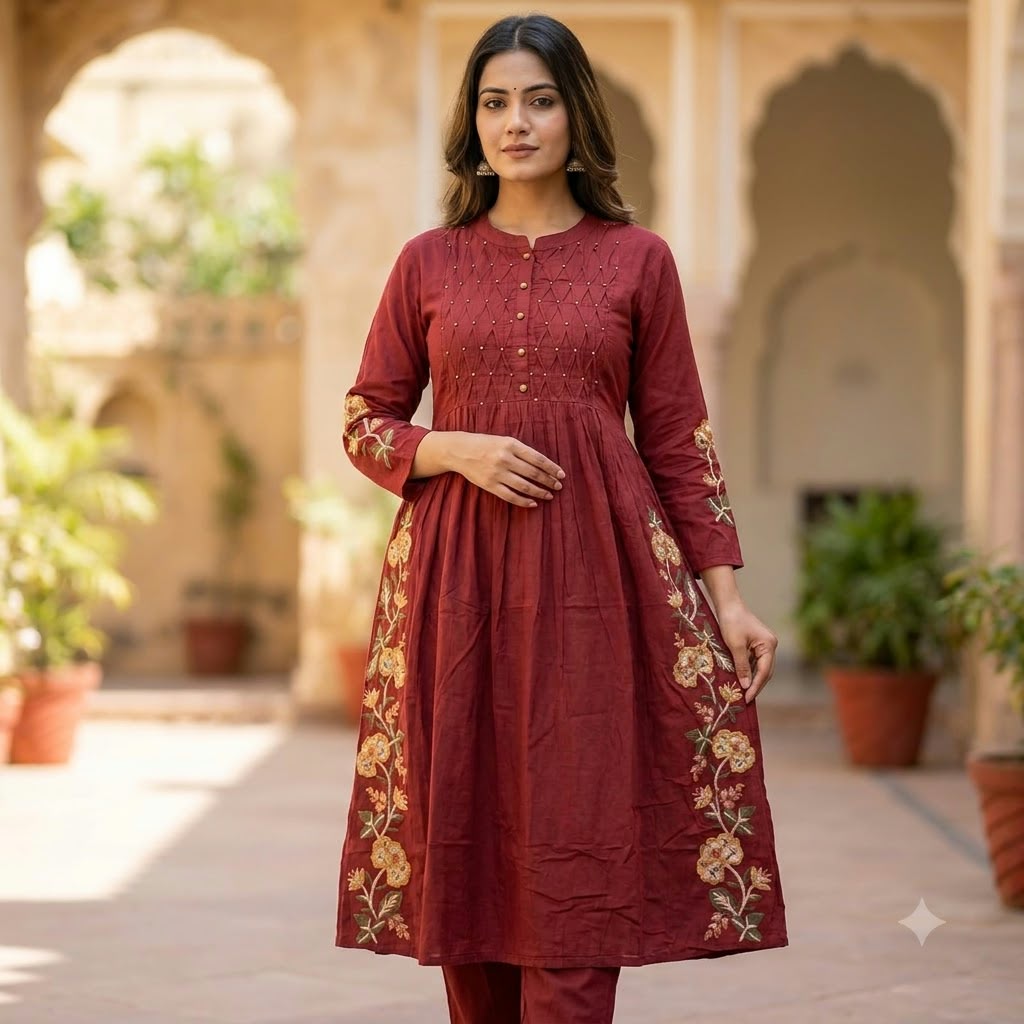 Rust Orange Cotton Salwar | 11553