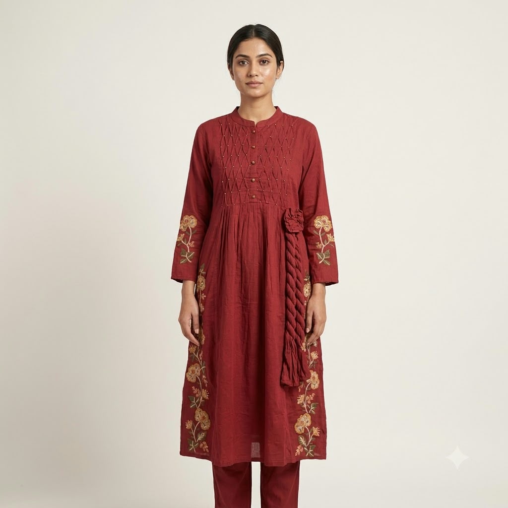 Rust Orange Cotton Salwar | 11553