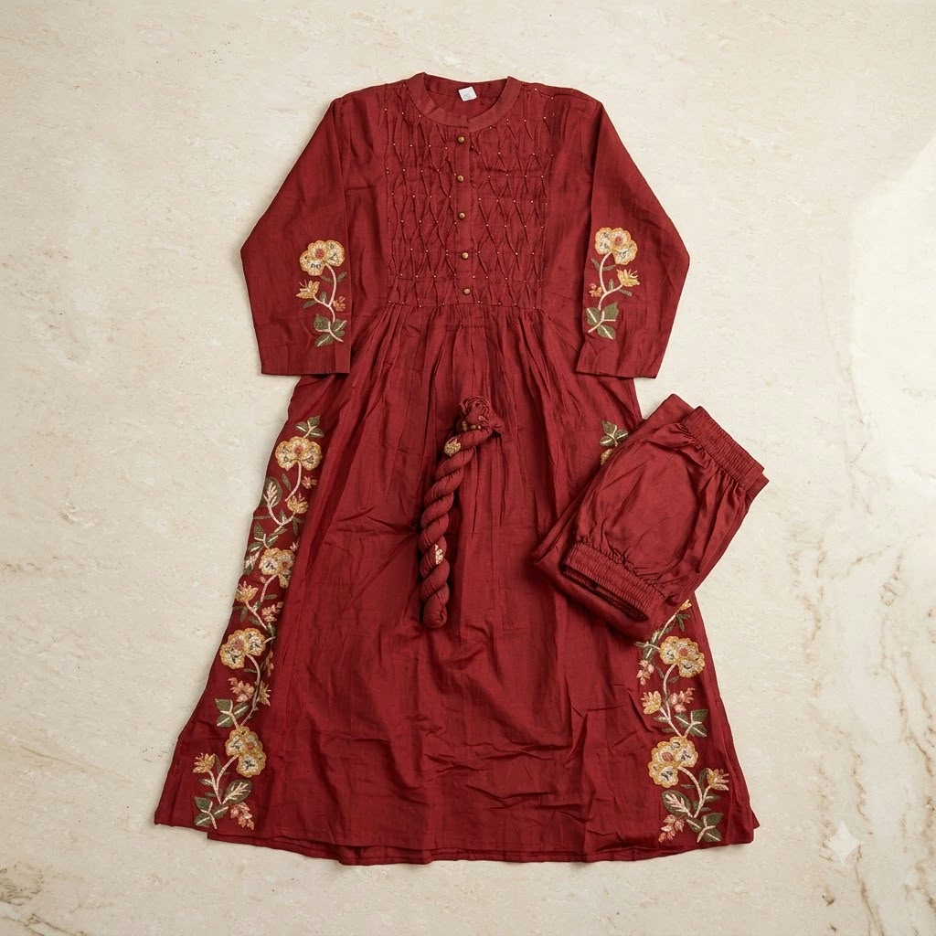 Rust Orange Cotton Salwar | 11553