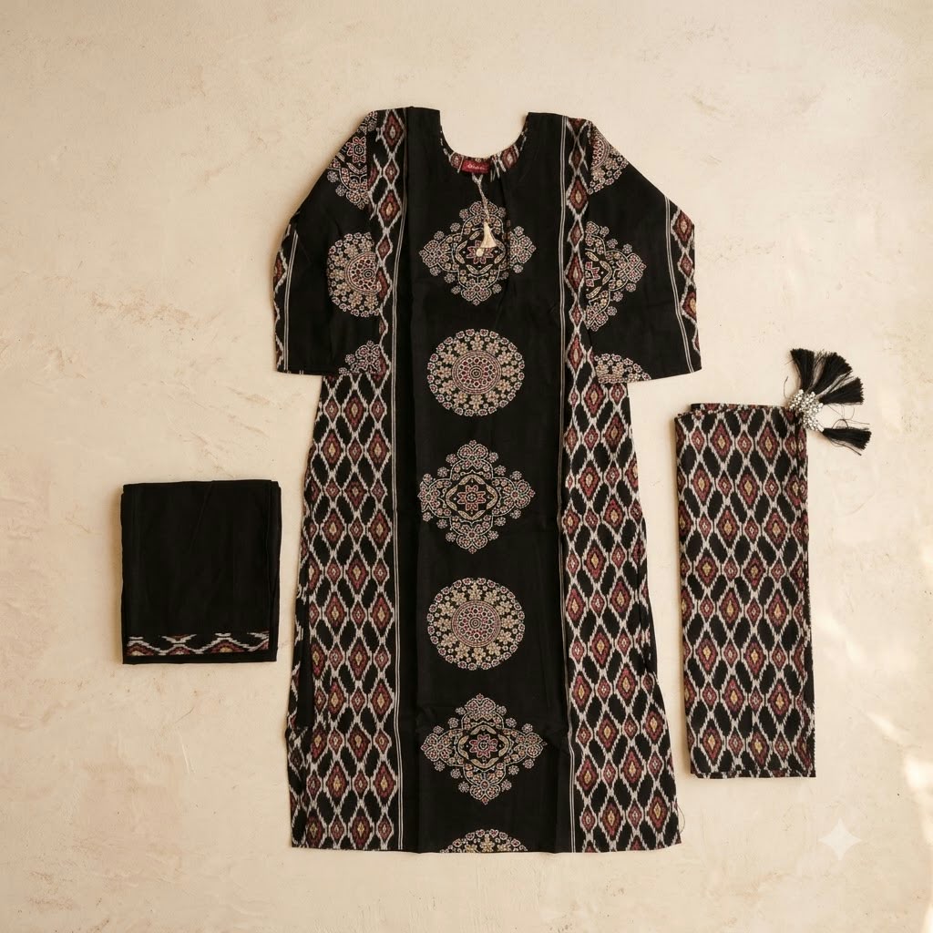 Black Cotton Silk Salwar | 11572